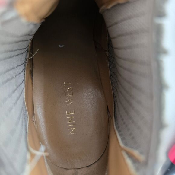 Nine West Mayley Block Heels Ankle Chelsea Boots Sz 8.5 Womens Stone Gray Taupe - Picture 11 of 16